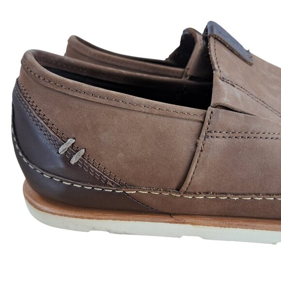 Chaco Thompson Slip On Driving Loafers Size 9 Brown Mens Leather Pinecone